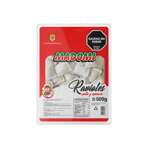 Ravioles de pollo y espinaca